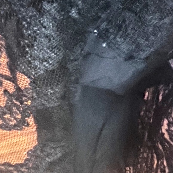 BASIL & MAUDE Anthropologie Black Lace with Sequins A Line Skirt Size 8 - Picture 5 of 8